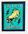 WILD HORSES Hand painted enamel on glass (80cm x 55cm)