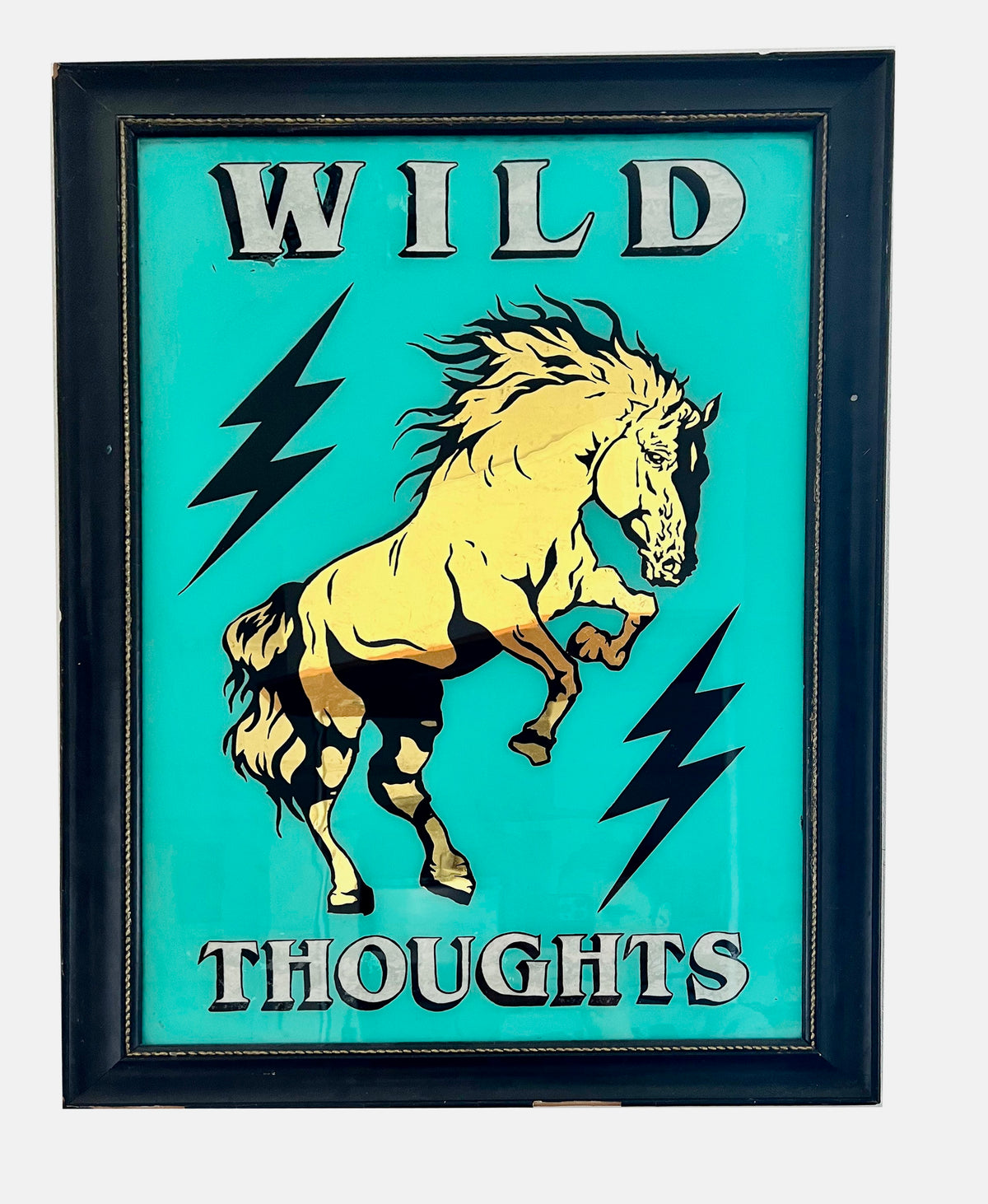 WILD HORSES Hand painted enamel on glass (80cm x 55cm)